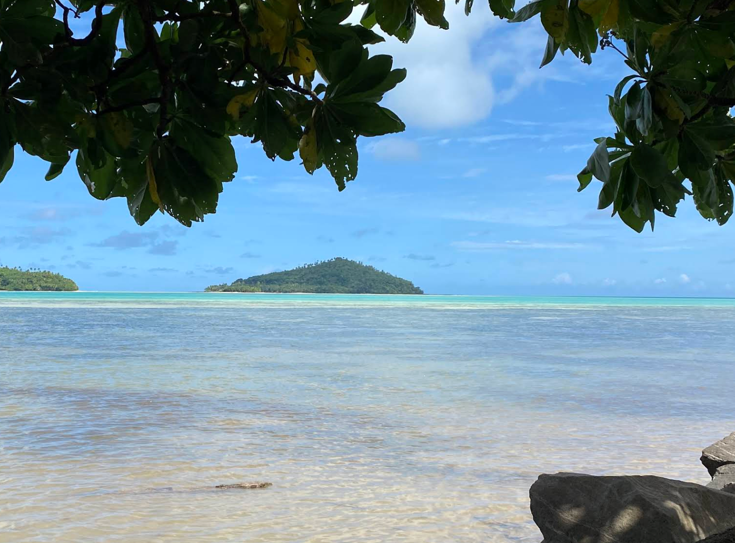 Vue sur l'îlot depuis la plage du Beach Club